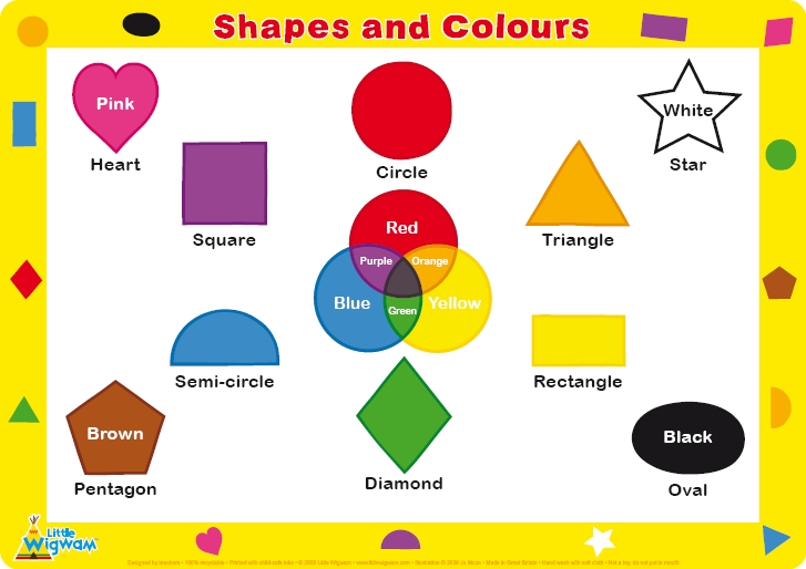 Little Wigwam  Shapes And Colours Placemat For Children