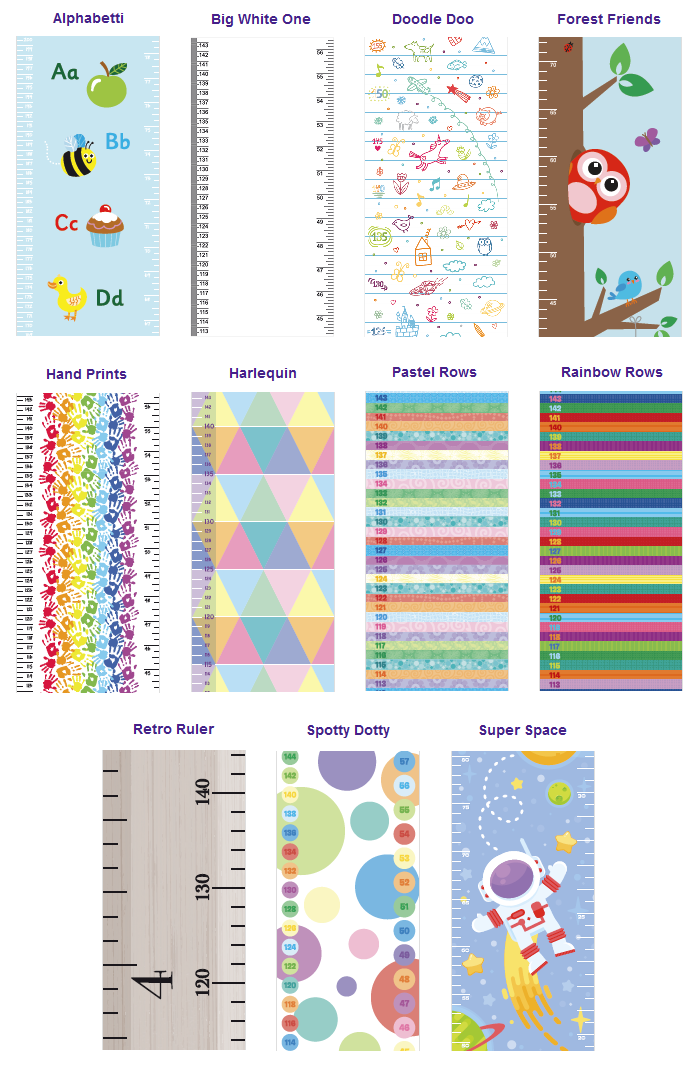 Measure Me! Full Range Of Height  Charts